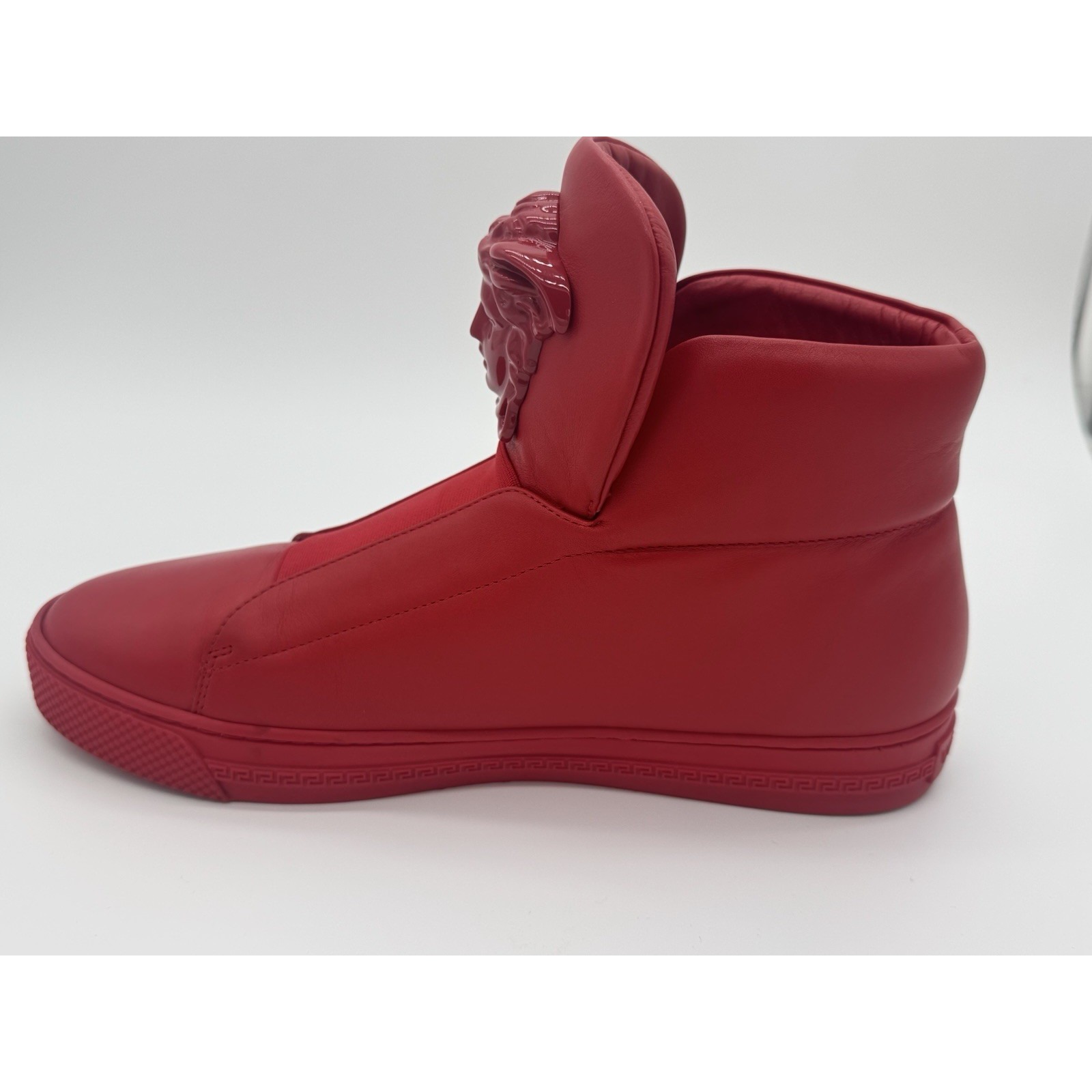 Versace Medusa Red Slip-On Sneakers Dsu5181 Leather Italy Msrp $1175